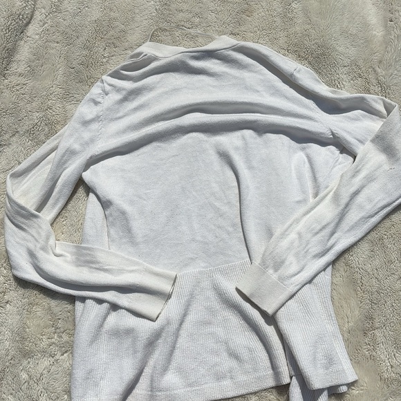 Loft Cream Open-Front Knit Cardigan – Size M | Minimalist Layer | - Picture 4 of 5